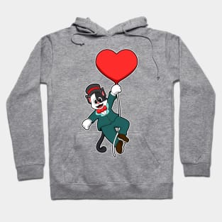 Cat as Groom with Heart Balloon Hoodie